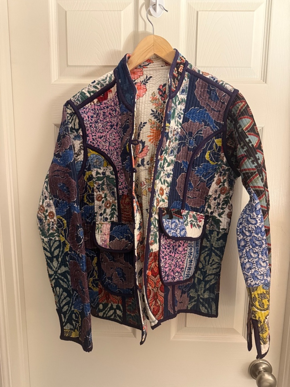 Patchwork Floral Quilted Jacket - Multicolor